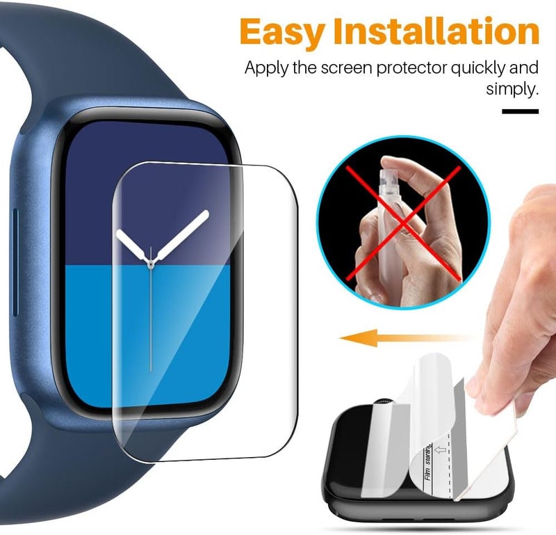 LK 8 Pack for Apple Watch 44mm Screen Protector Series 6/5 SE2 [Upgrade Soft Film] [Self-Healing] Ultra-thin Film, Screen Protector Apple Watch 44mm, Anti-Scratch, Touch Sensitive - Image 3